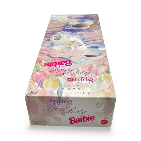 Vtg Barbie Spring Tea Party Avon Exclusive Collector Doll Blonde Green Eyes NIB - Picture 9 of 12